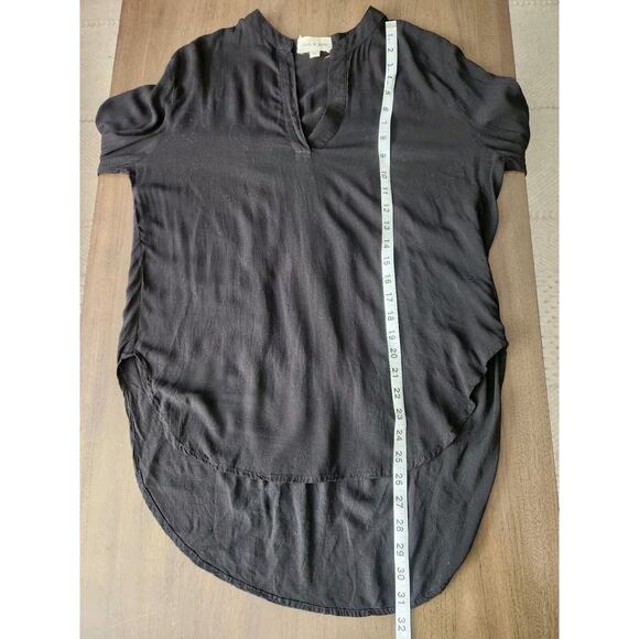 Cloth & Stone Women's Hi Low Black Long Sleeves V Neck Blouse Size M - Picture 7 of 7